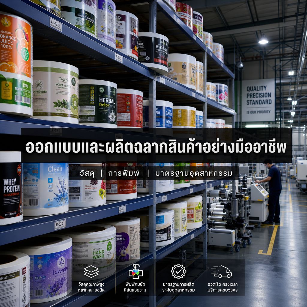 ออกแบบและผลิตฉลากสินค้าอย่างมืออาชีพ: ตั้งแต่วัสดุ การพิมพ์ ไปจนถึงมาตรฐานอุตสาหกรรม